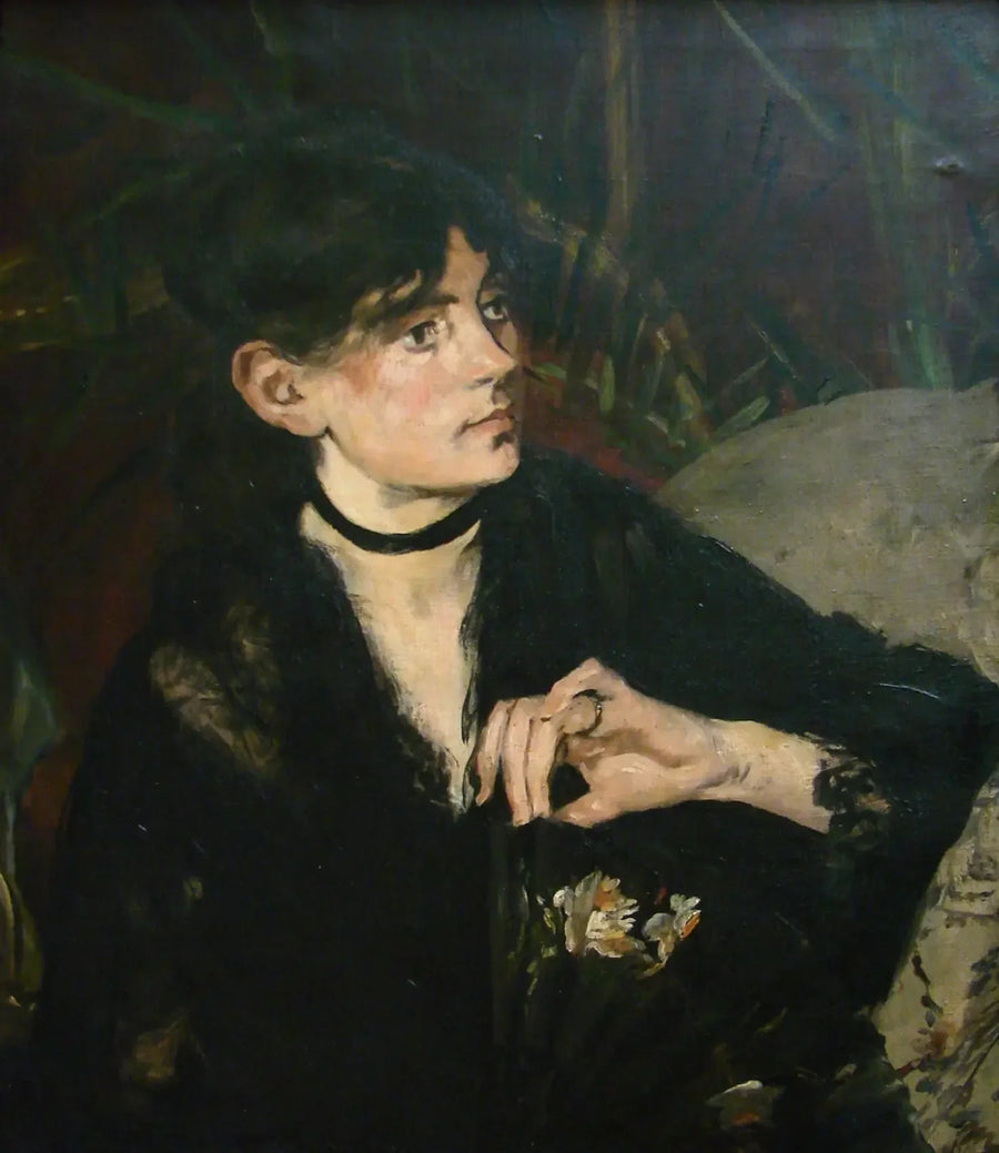 Porträt von Berthe Morisot mit Fächer - Édouard Manet