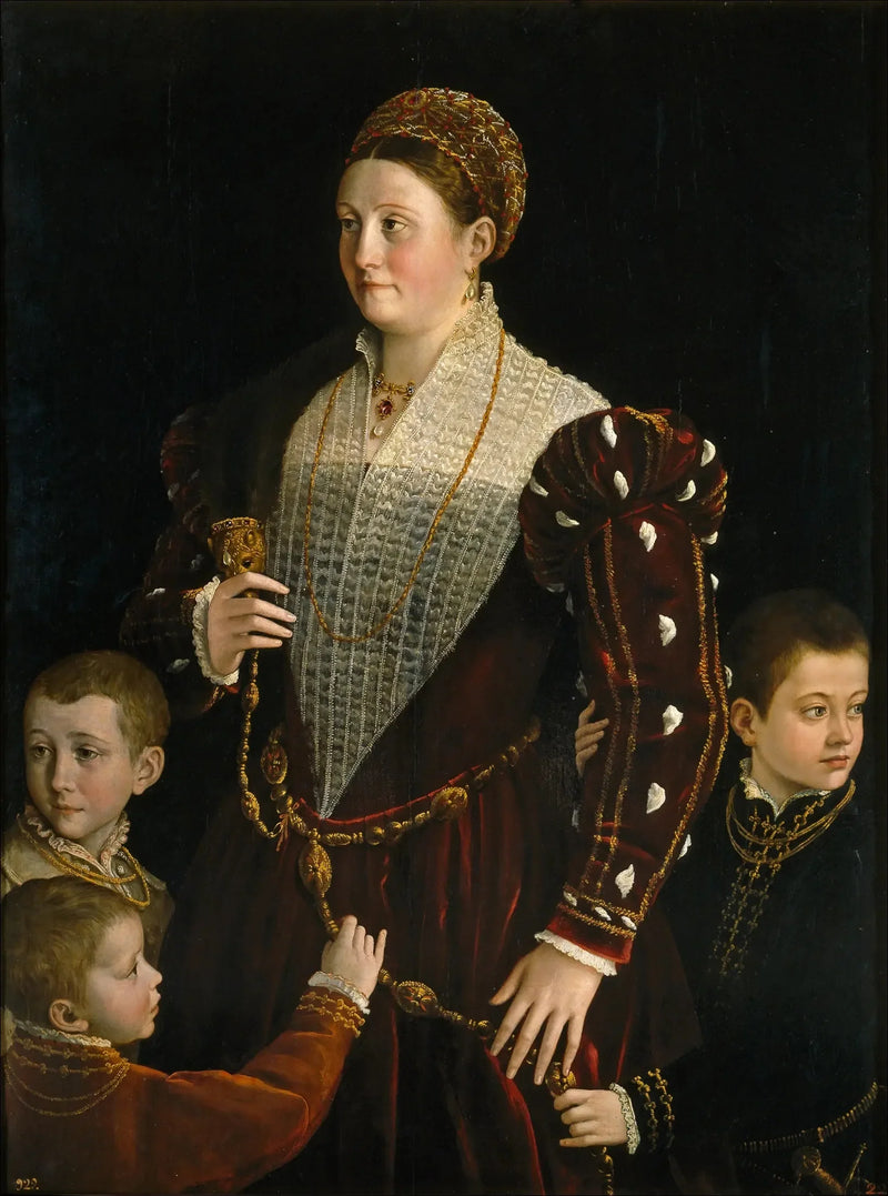 Porträt von Camilla Gonzaga und ihren drei Söhnen - Parmigianino