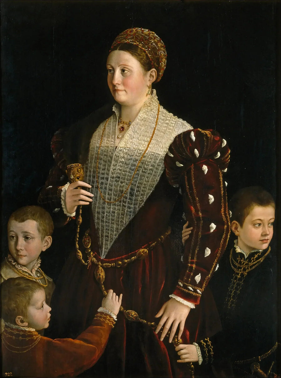 Porträt von Camilla Gonzaga und ihren drei Söhnen - Parmigianino