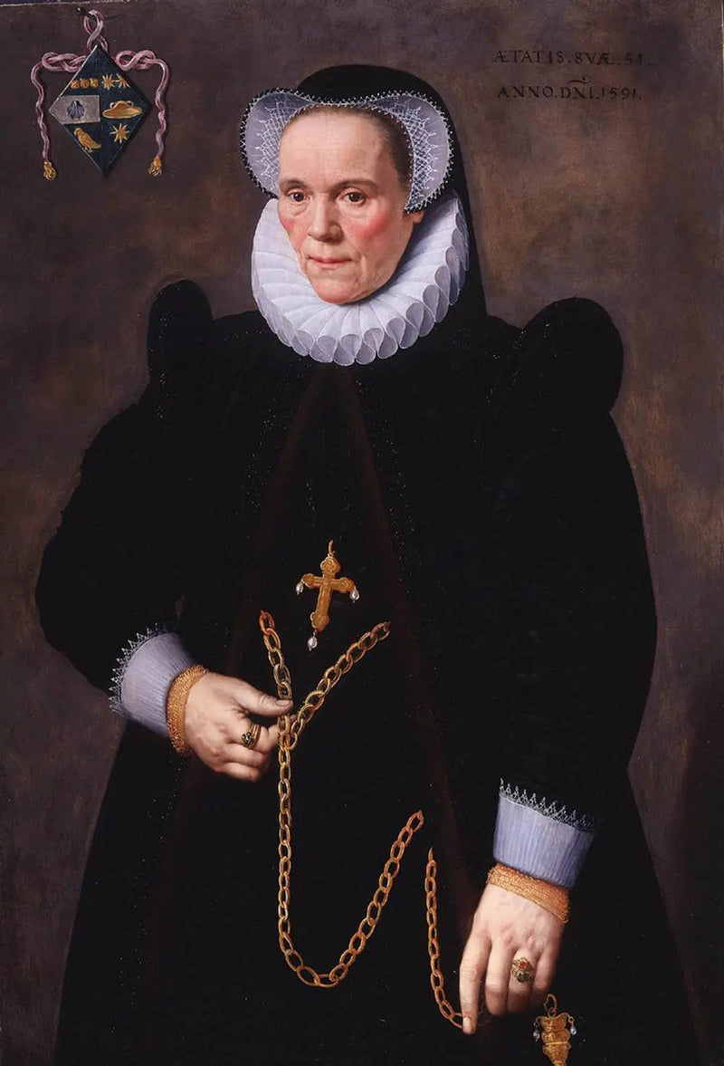 Portrait von Catherine van Damme, Ehefrau von François de Groote - Frans Pourbus der Jüngere