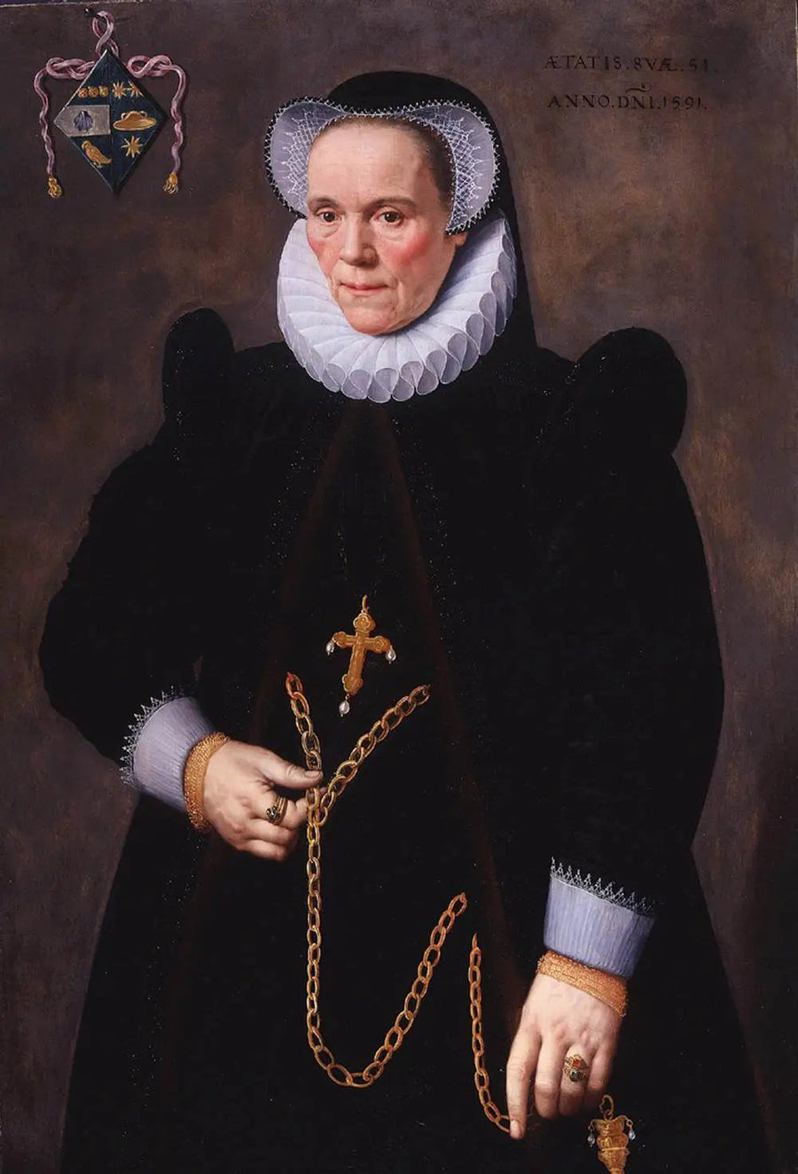 Portrait von Catherine van Damme, Ehefrau von François de Groote - Frans Pourbus der Jüngere