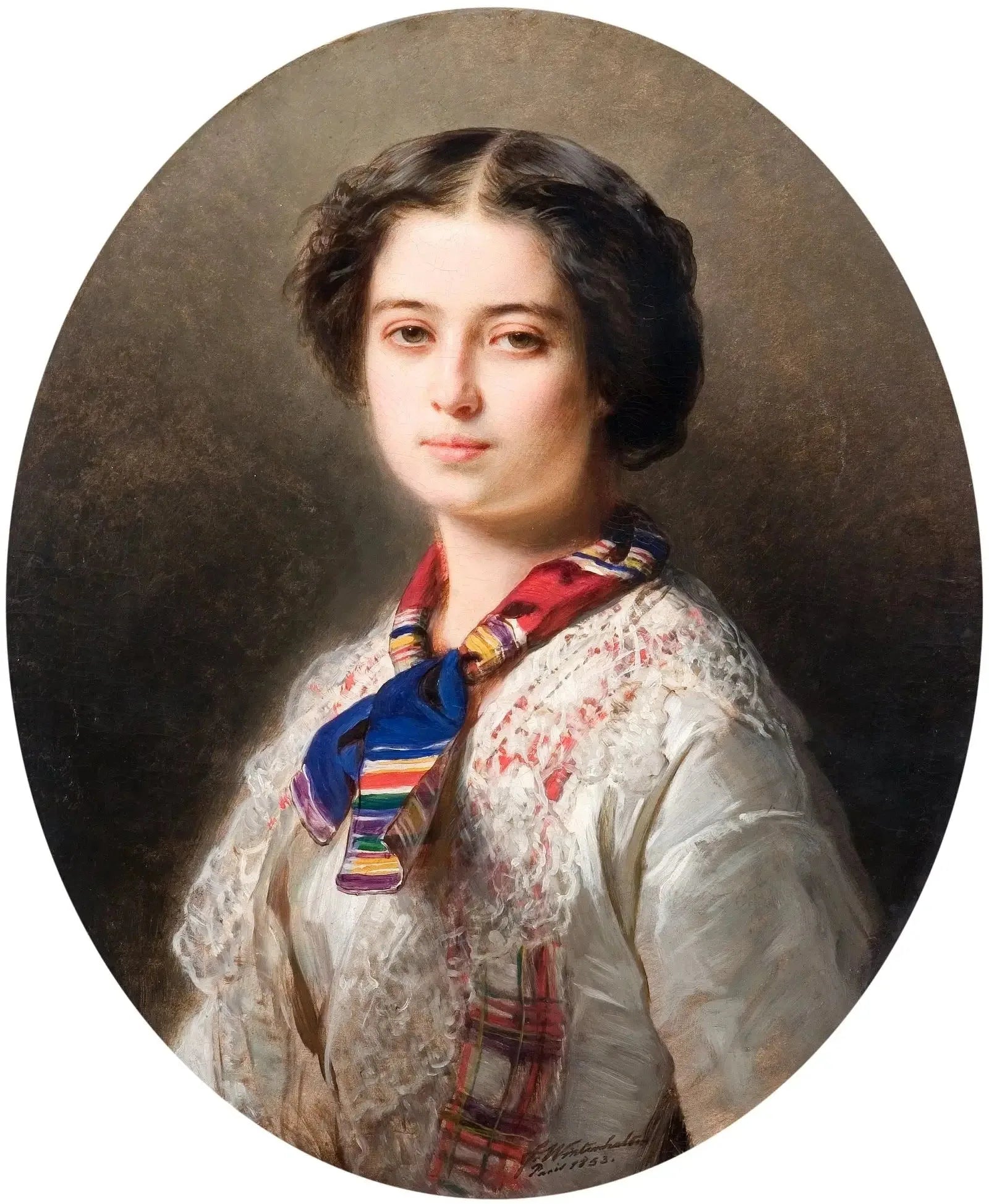 Portrait de Cecylii Lubomirskiej z Zamoyskich (1831-1904) - Franz Xaver Winterhalter image 1 reproduction artisanale de tableau