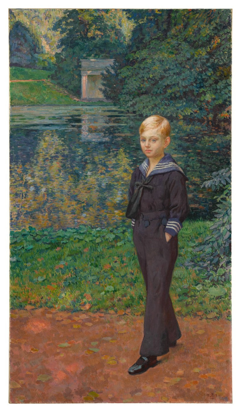 Porträt von Claude Stevens als Matrose im Garten - Théo van Rysselberghe