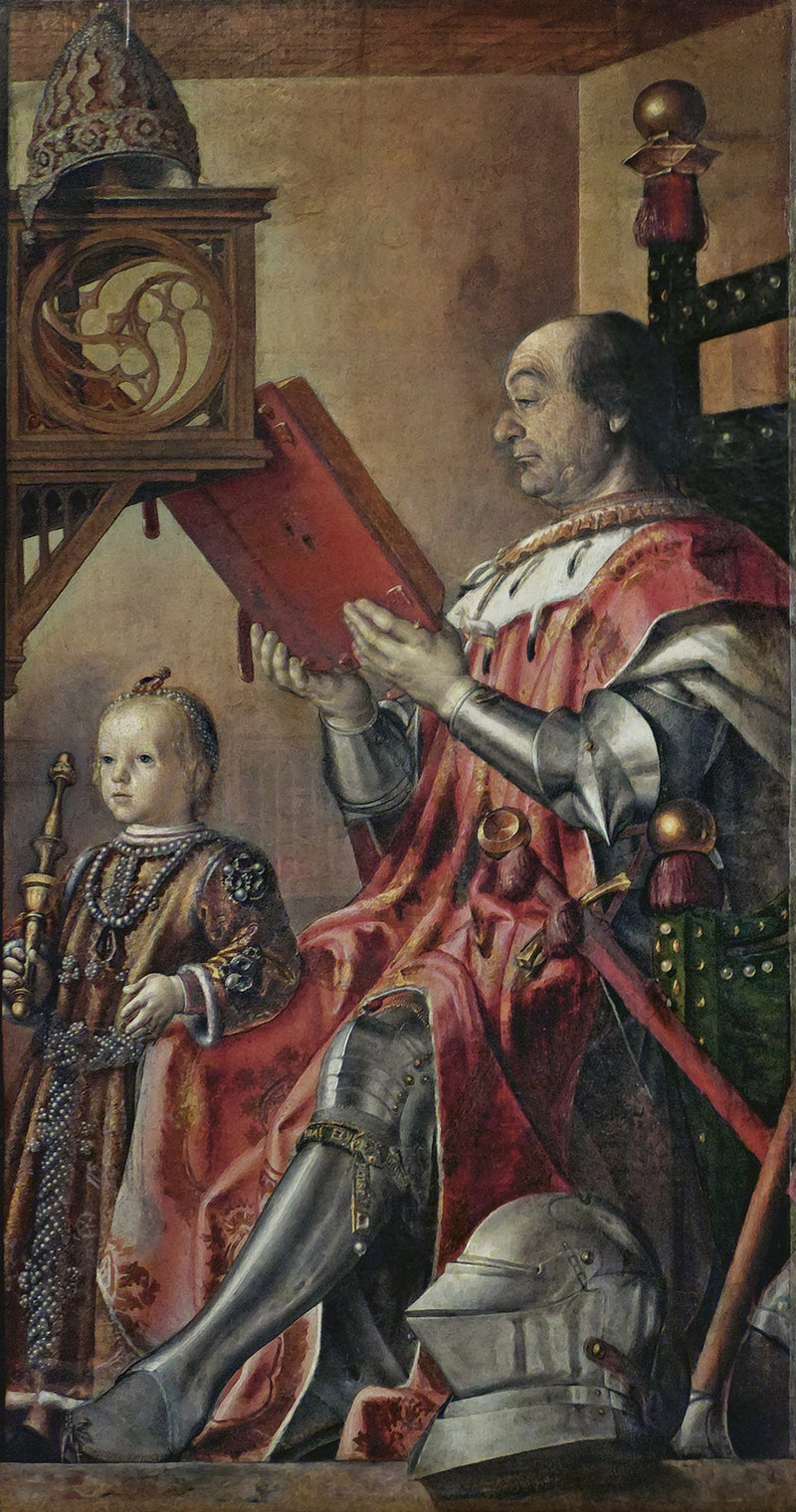 Porträt von Federico da Montefeltro und Sohn Guidobaldo - Pedro Berruguete