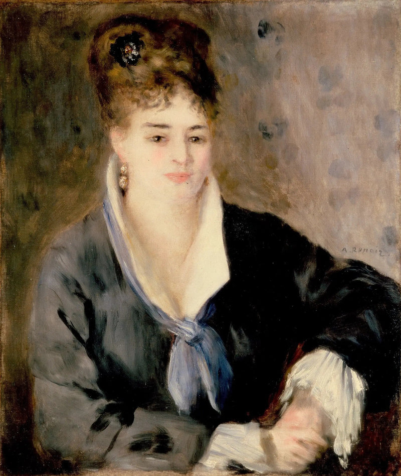 Porträt einer Frau in Schwarz - Pierre-Auguste Renoir