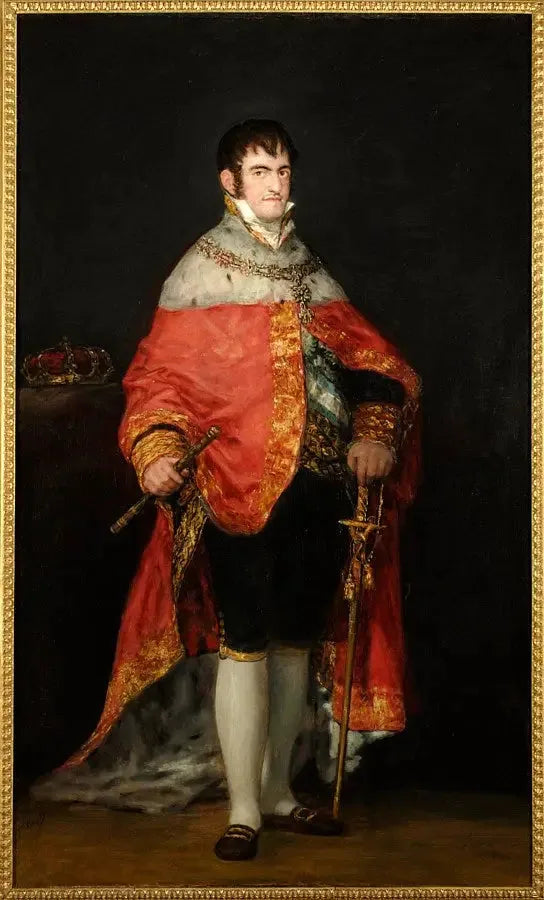 Portrait de Ferdinand VII dans son manteau royal - Francisco de Goya image 1 tableau peint à l’huile sur toile