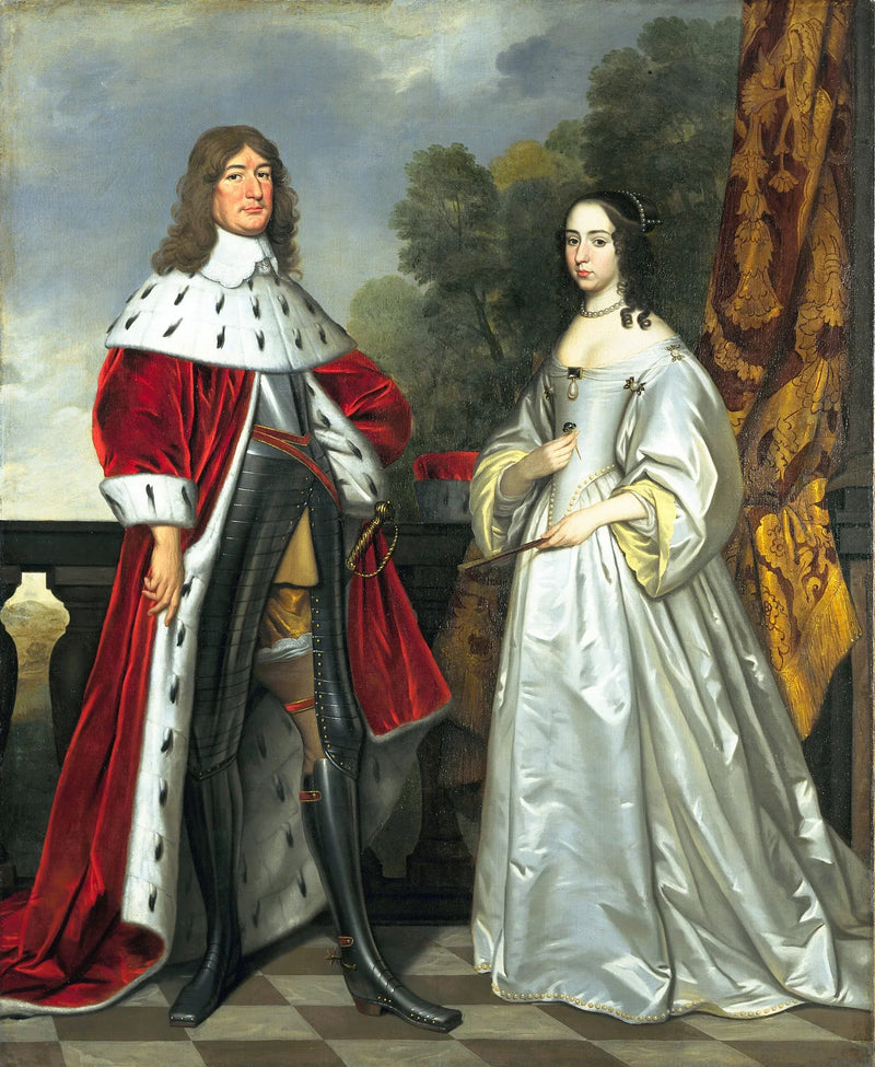 Porträt von Friedrich Wilhelm, Kurfürst von Brandenburg, und Louise-Henriette von Nassau - Gerrit van Honthorst