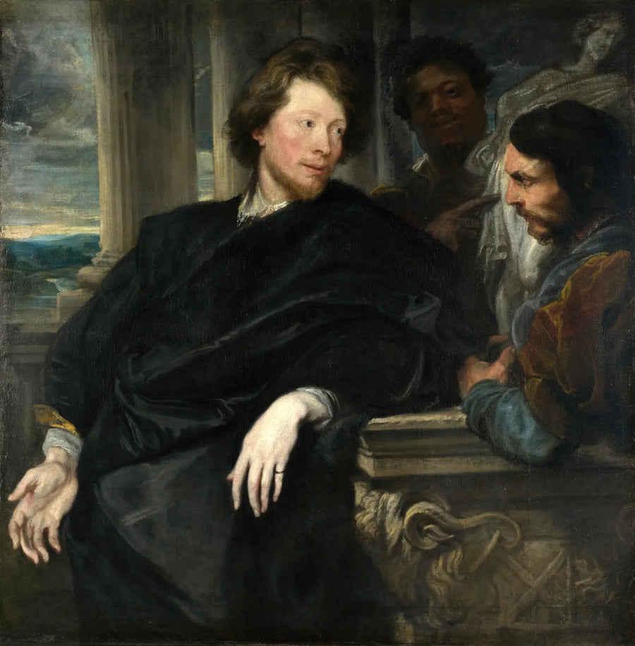 Portrait de George Gage mit zwei Begleitern - Antoine van Dyck