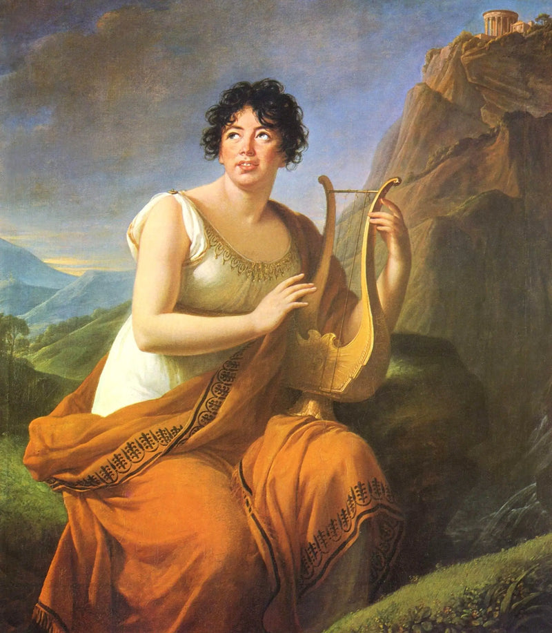 Portrait von Germaine de Staël in Corinne am Cap Misène - Élisabeth Vigée Le Brun