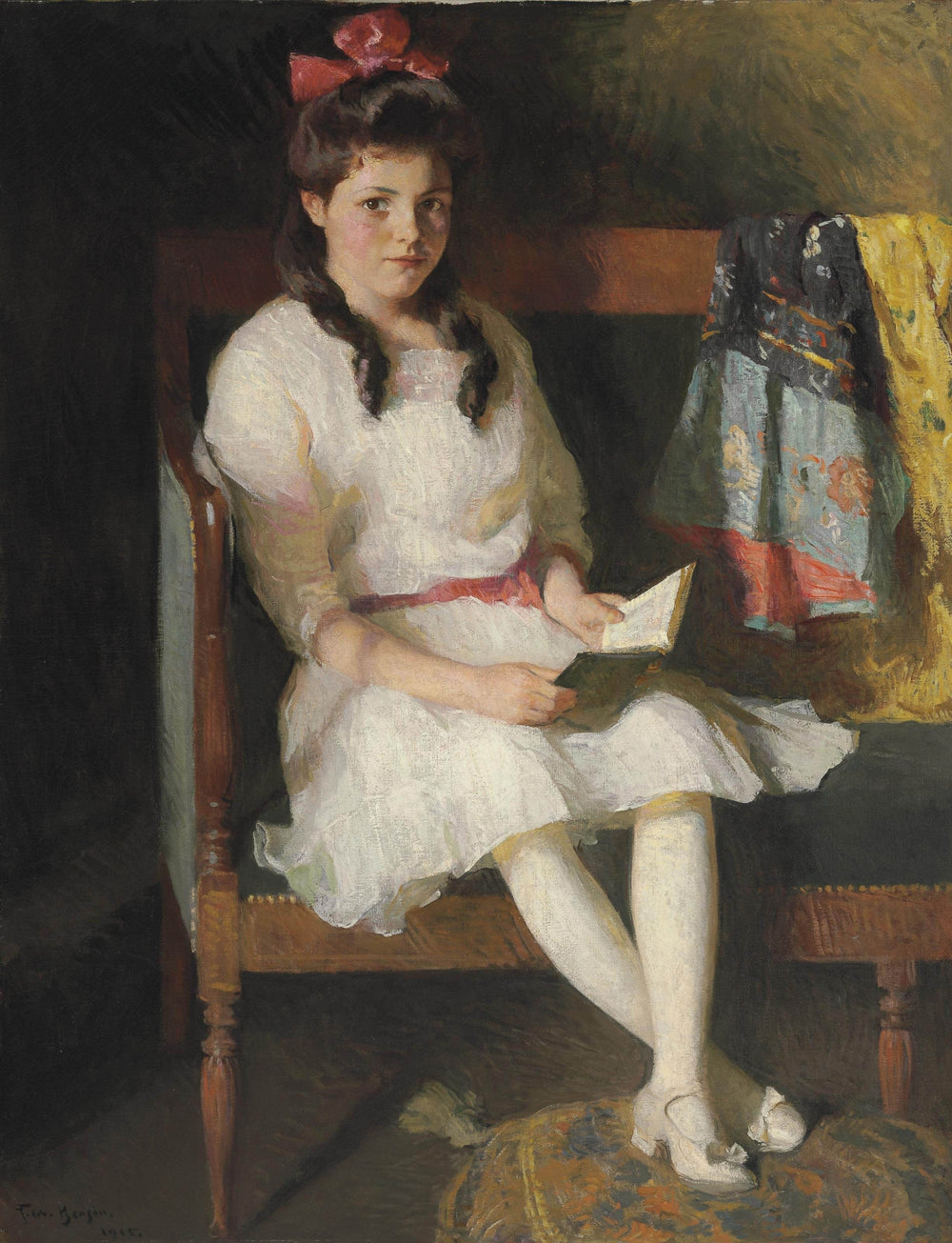 Portrait de Gertrude Russell - Frank Weston Benson image 1 copie peinte à la main à l’huile