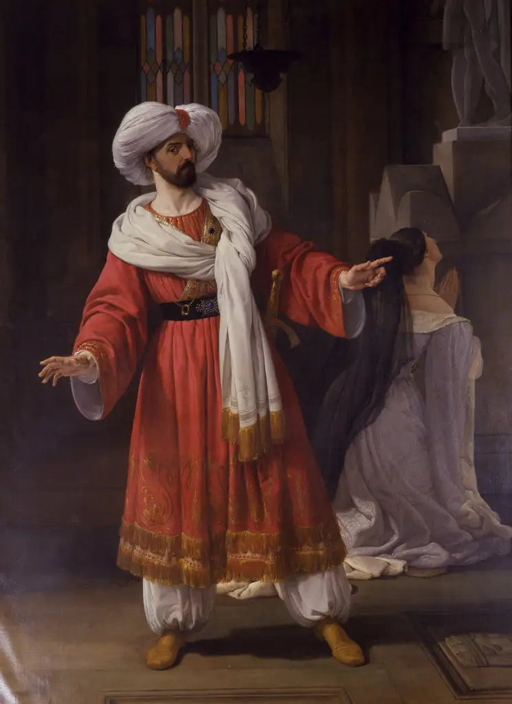 Portrait von Giovanni David in Alessandro in Gli arabi nelle Gallie von Pacini - Francesco Hayez