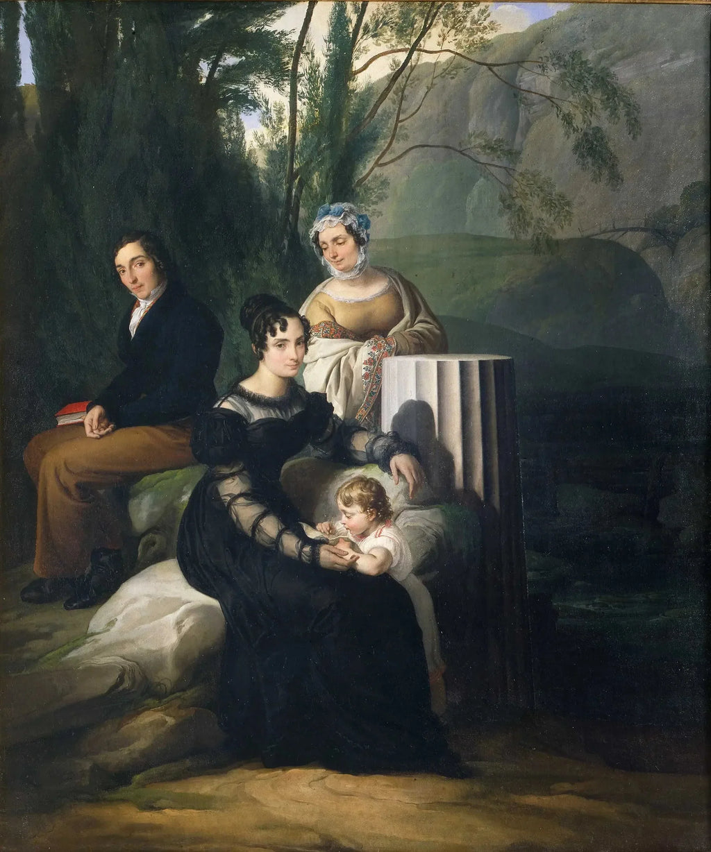 Portrait de groupe de la famille Borri Stampa - Francesco Hayez image 1 copie peinte à la main à l’huile