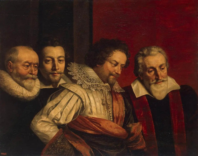 Gruppenporträt von vier Mitgliedern des Pariser Rates (Fragment des verlorenen Gemäldes) - Frans Pourbus der Jüngere