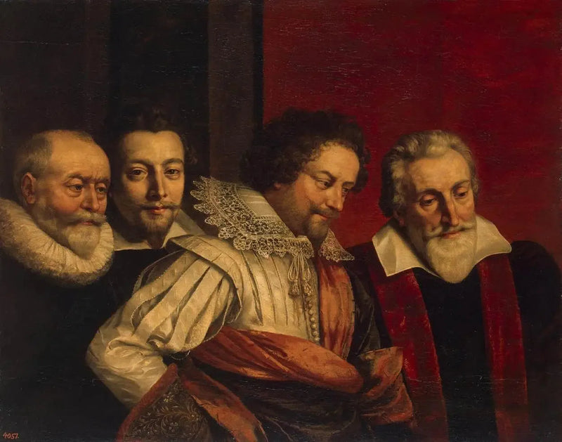 Gruppenporträt von vier Mitgliedern des Pariser Rates (Fragment des verlorenen Gemäldes) - Frans Pourbus der Jüngere