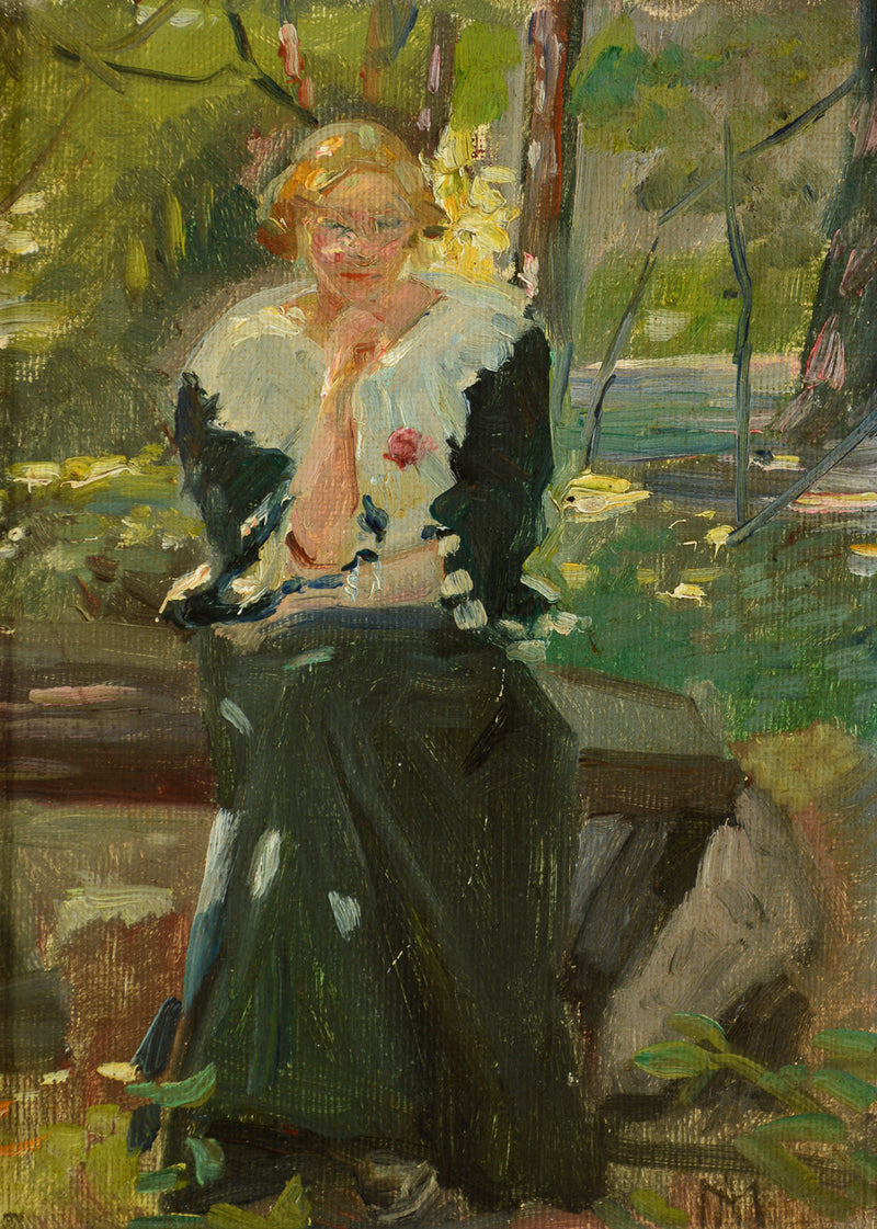 Porträt von Helga Ancher im Garten von Amalievej, Frederiksberg. -Michael Peter Ancher