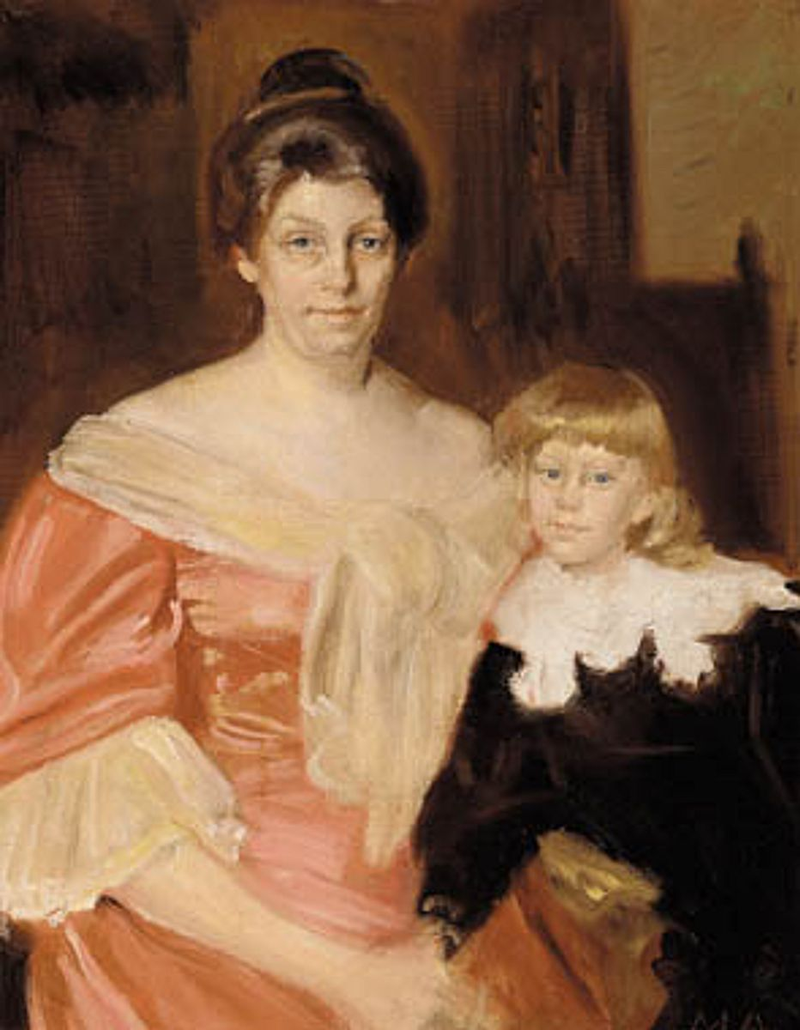 Porträt von Henny Brodersen und seinem jüngsten Sohn Fin. – Michael Peter Ancher