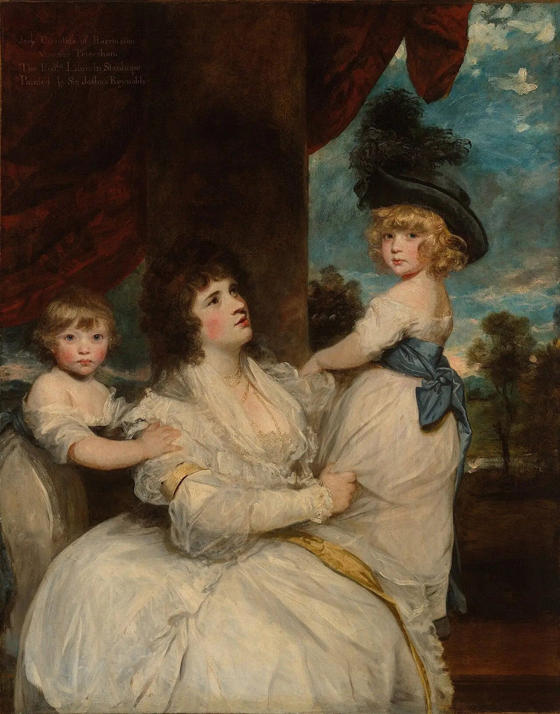 Porträt von Jane, Gräfin von Harrington, mit ihren Söhnen, dem Viscount Petersham und dem Ehren Lincoln Stanhope