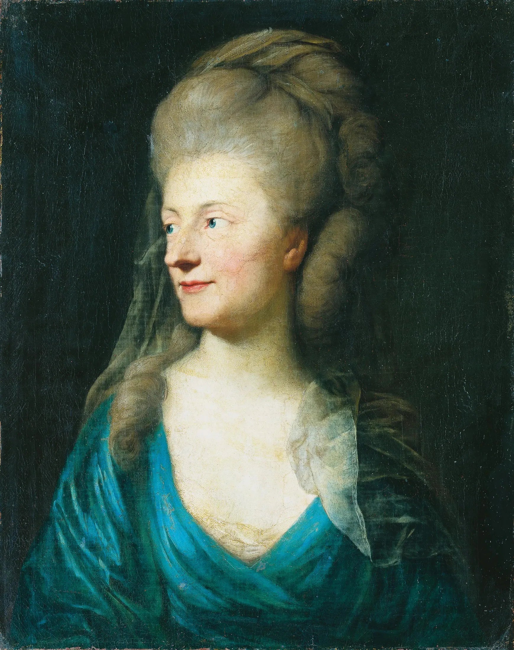 Portrait de Johanna Henriette Louise Comtesse de Bestucheff-Rumin, née von Carlowitz (1717-1787) (?) - Anton Graff image 1 copie peinte à la main à l’huile