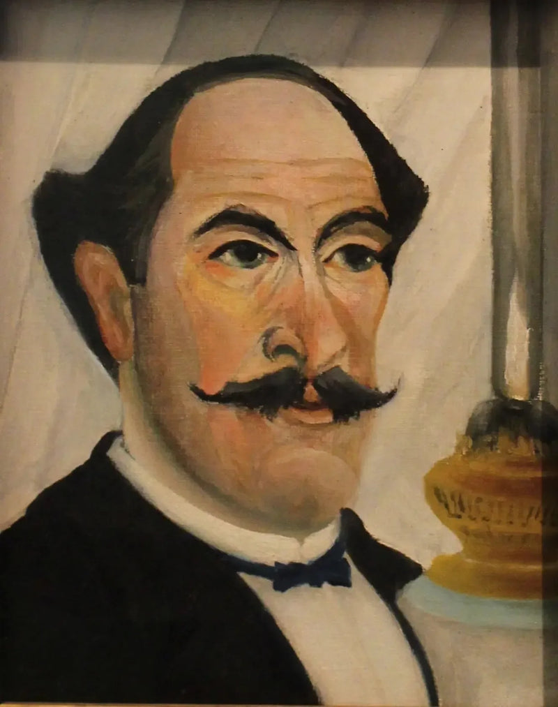 Portrait des Künstlers mit Lampe - Henri Rousseau