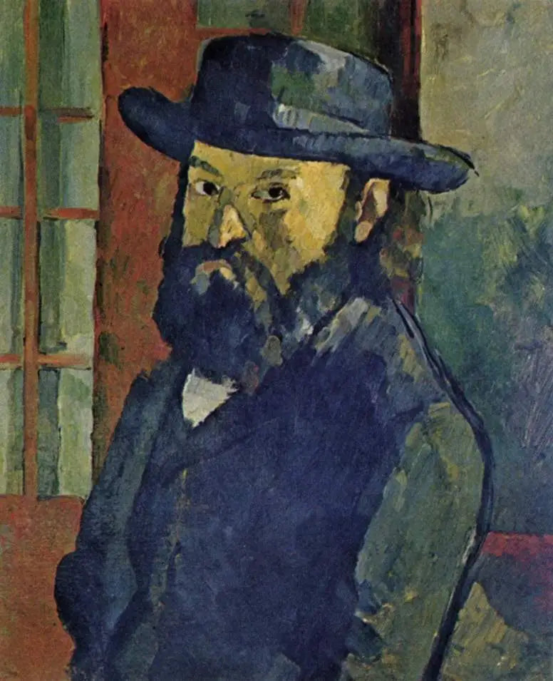 Porträt des Künstlers mit breitkrempigem Hut - Paul Cézanne