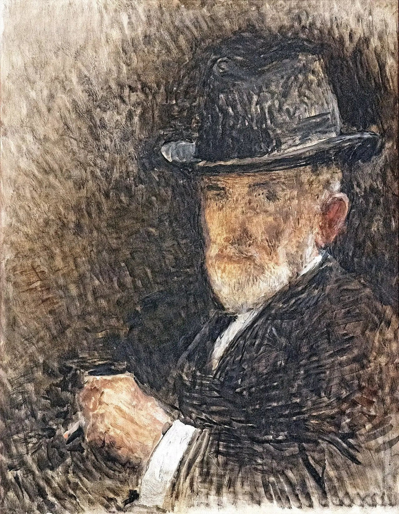 Portrait des Künstlers mit Hut - Léon Bonnat