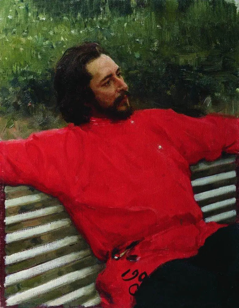 Portrait des Schriftstellers Leonid Nikolaïevitch Andreïev (Sommeraufenthalte). - Ilya Repin