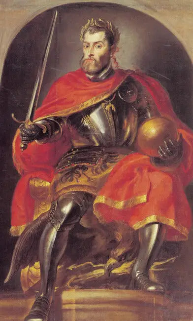 Portrait de l'empereur Charles Quint (Pompa Introitus Ferdinandi), 1634-1635 - Peter Paul Rubens image 1 reproduction artisanale de tableau