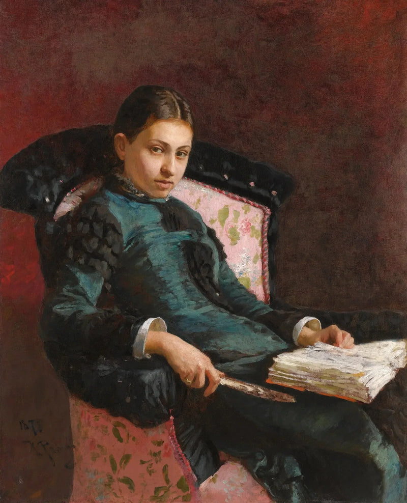 Portrait der Ehefrau des Künstlers, Vera Repin