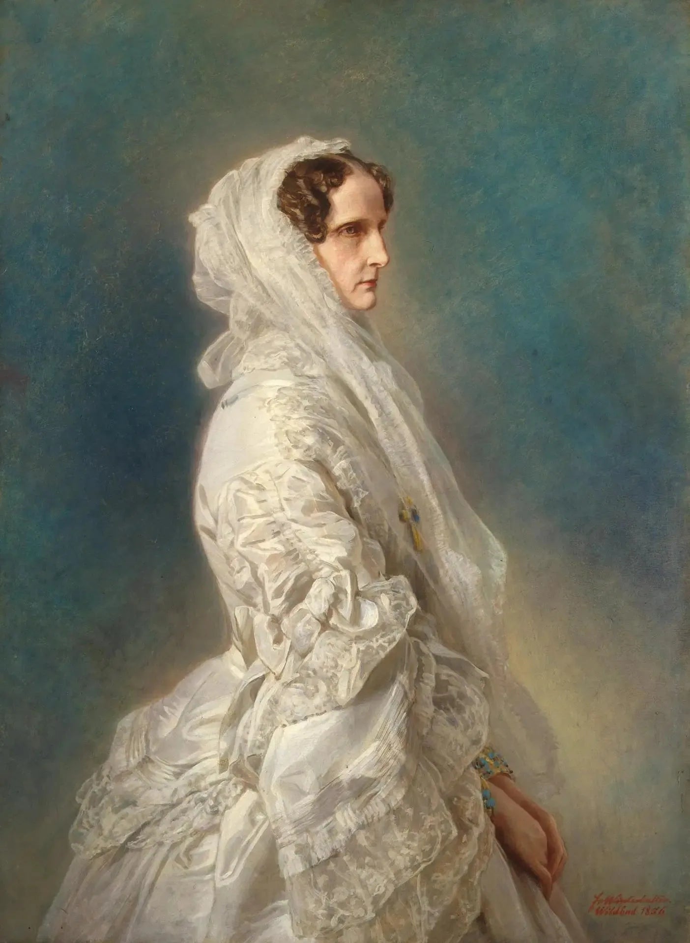 Portrait de l'impératrice Alexandra Fiodorovna - Franz Xaver Winterhalter image 1 copie de tableau peinte à la main