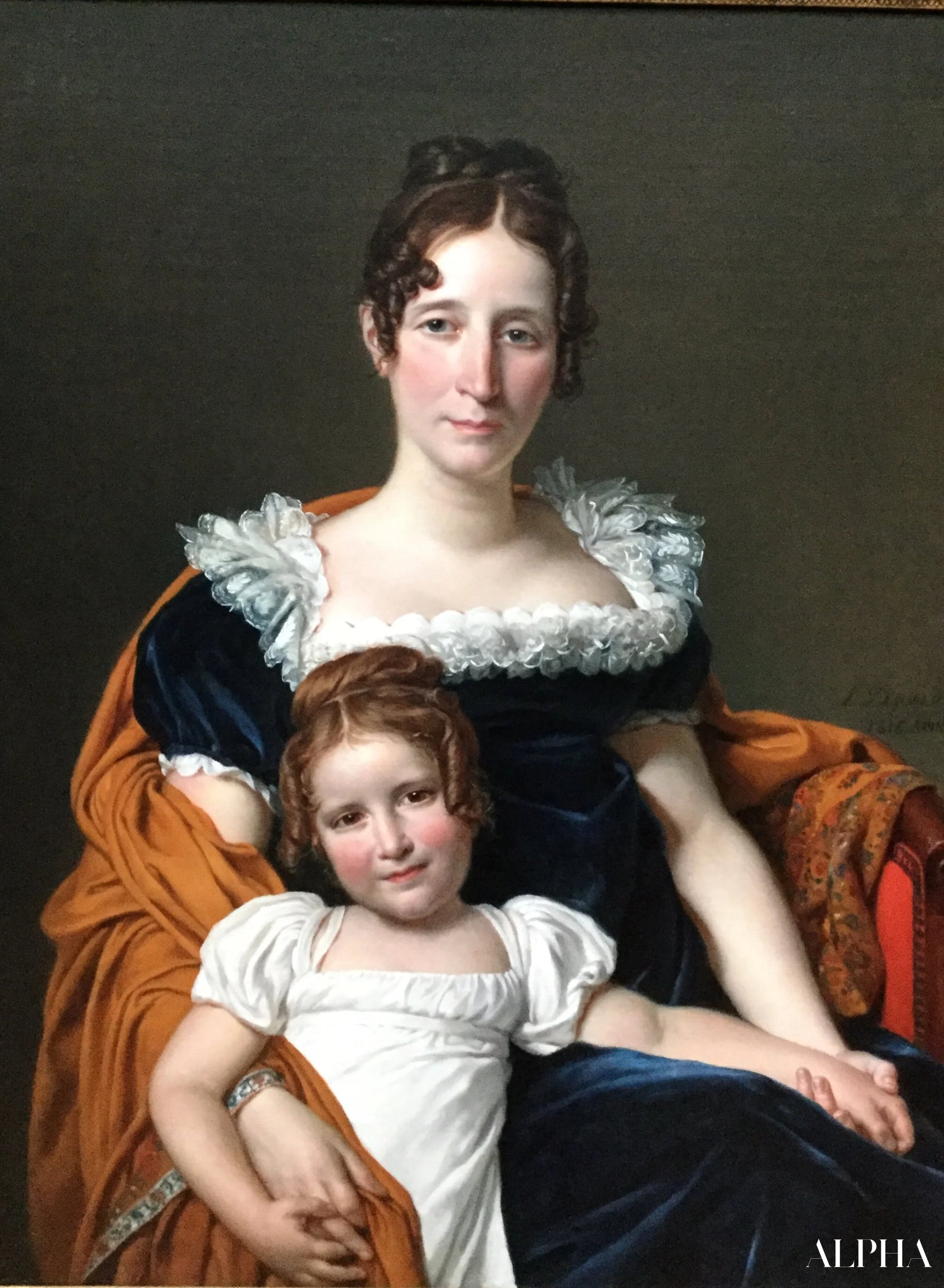 Portrait de la Comtesse Vilain XIIII et de sa fille - Jacques-Louis David - Reproductions de tableaux et peintures haut de gamme