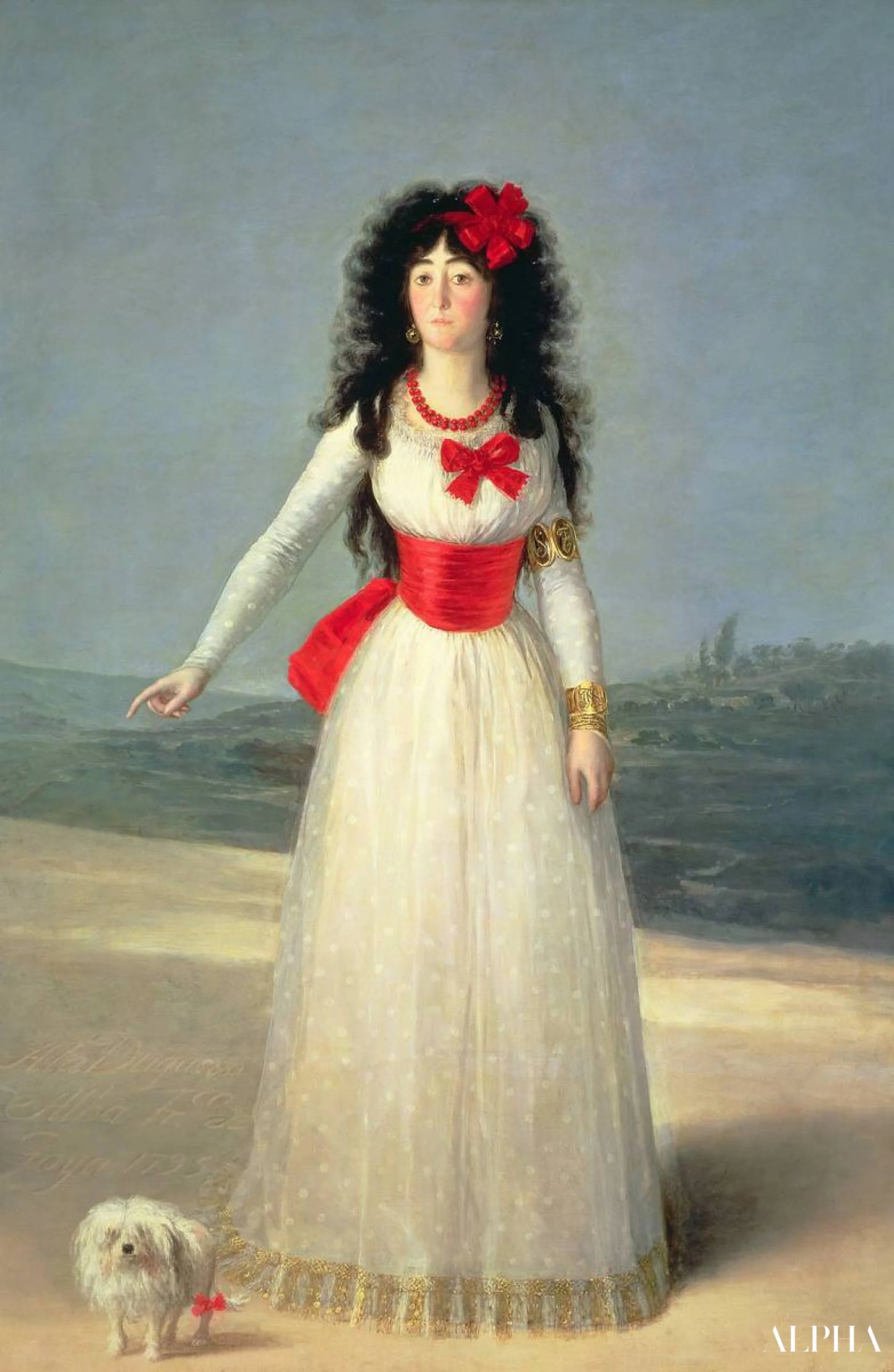Reproduction du tableau « Portrait de la duchesse d'Albe en blanc - Francisco de Goya » par Alpha Reproduction en peinture à l’huile