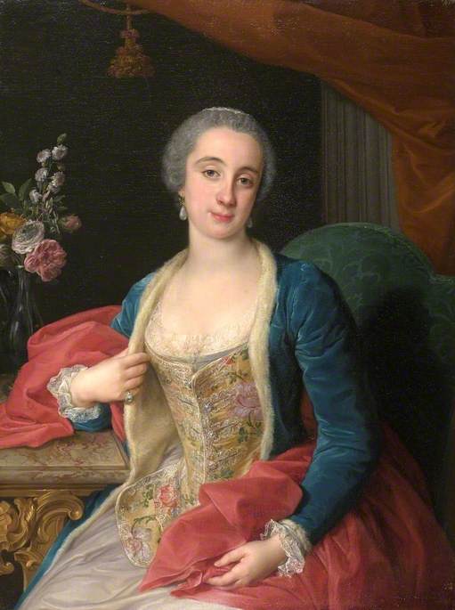 Portrait de la duchesse Sforza Cesarini (décédée en 1765) - Pompeo Batoni image 1 reproduction de peinture à l’huile