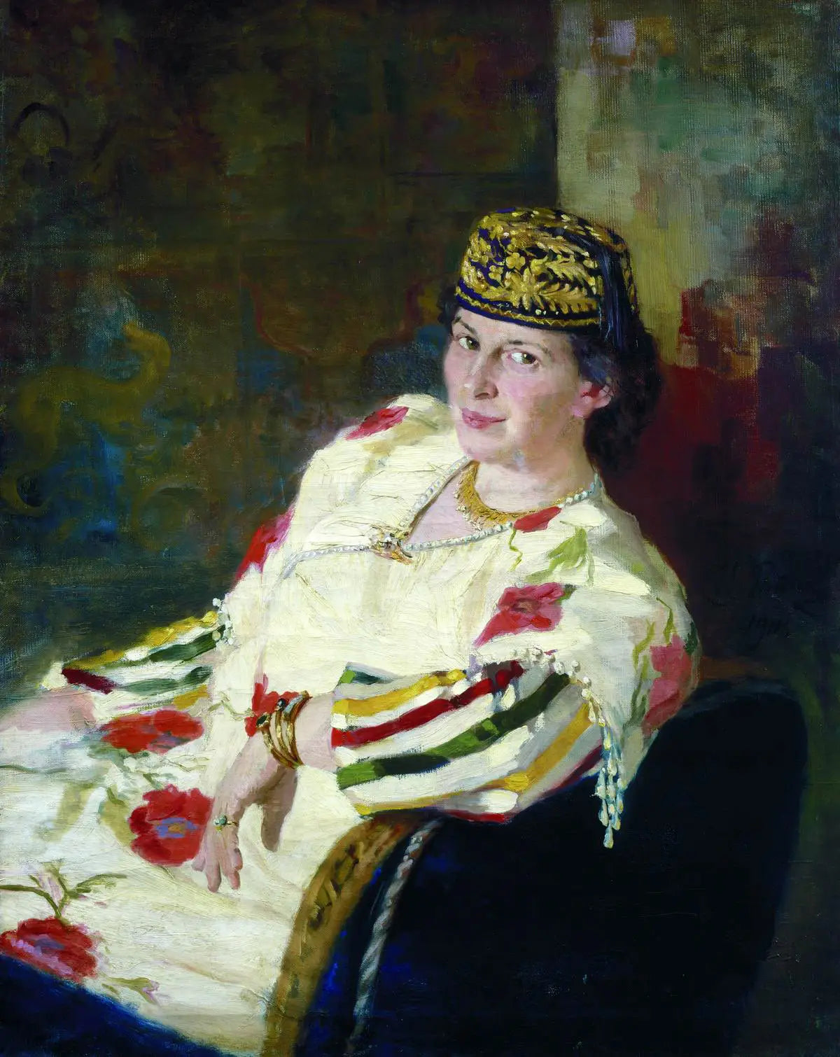 Portrait de la patronne et comtesse Mara Konstantinovna Oliv - Ilya Repin image 1 copie de tableau peinte à la main