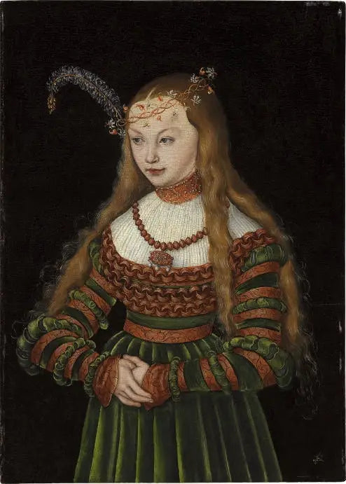 Porträt der Prinzessin Sibylle von Cleves als Ehefrau von Johann Friedrich von Sachsen - Lucas Cranach der Ältere