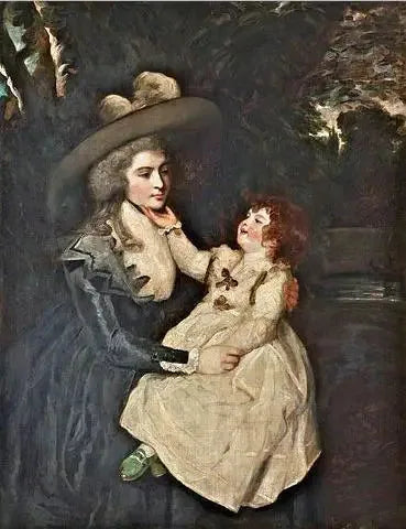 Portrait der Witwe Frau Seaforth und ihres Kindes - Joshua Reynolds