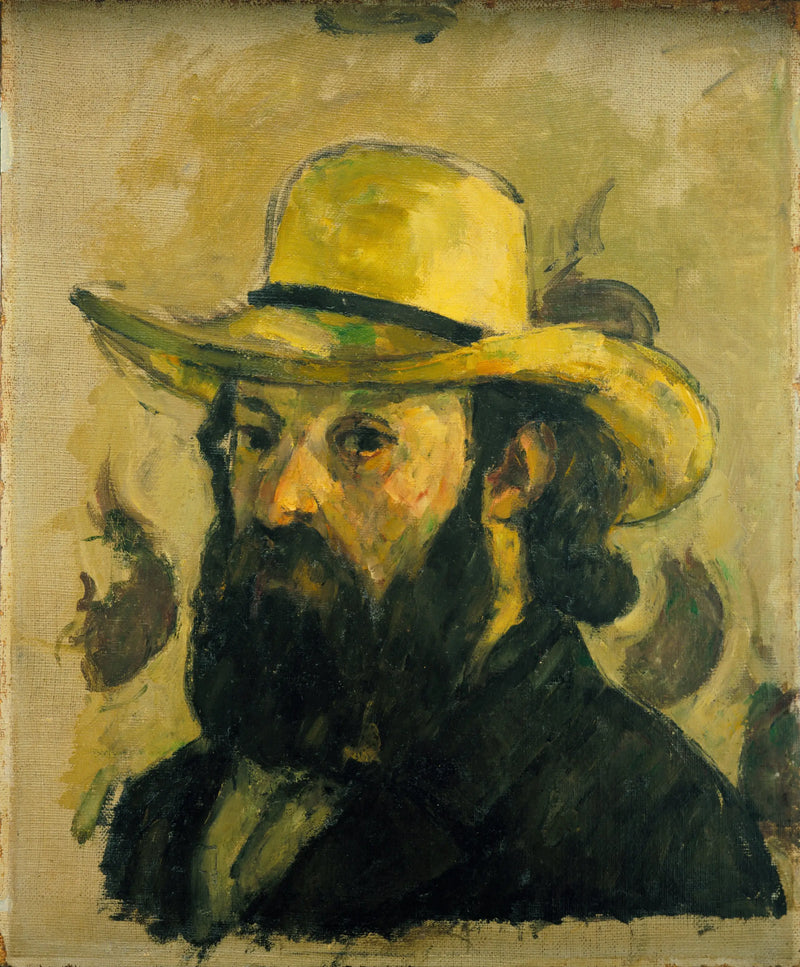 Porträt des Künstlers mit Strohhut - Paul Cézanne