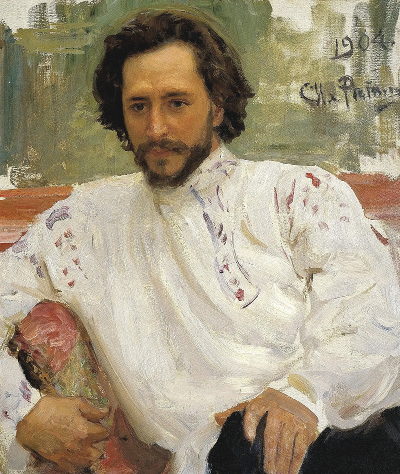 Porträt des Schriftstellers Léonid Nikolaïevitch Andreïev. - Ilya Repin