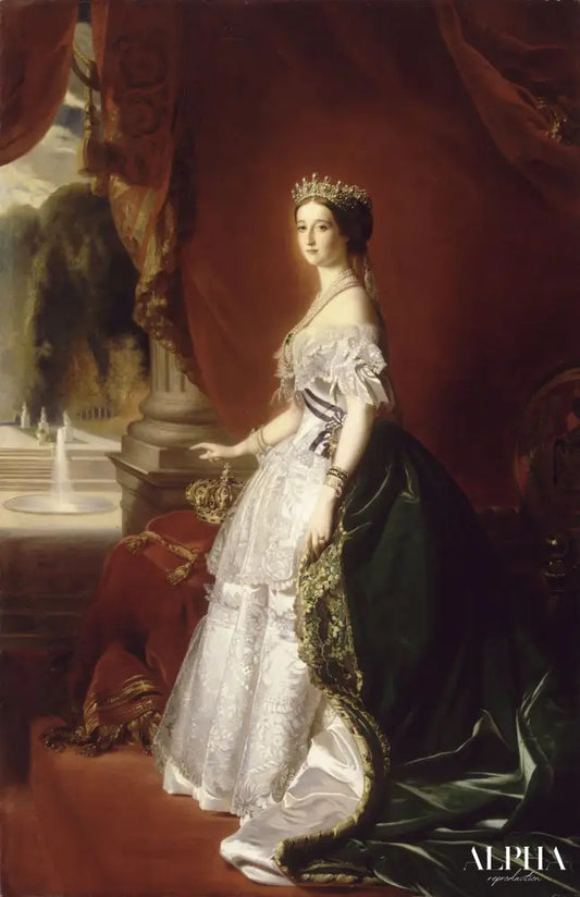 Portrait de l'impératrice Eugénie en robe de cour - Franz Xaver Winterhalter - Reproductions de tableaux et peintures haut de gamme