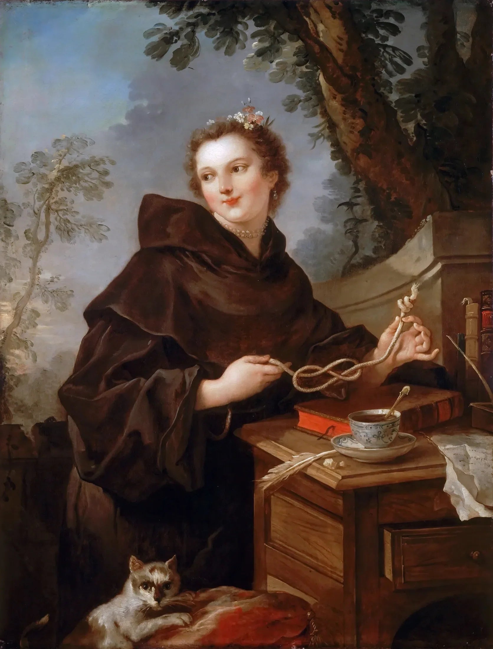 Portrait de Louise-Anne de Bourbon Condé, Mademoiselle de Charolais - Charles-Joseph Natoire image 1 tableau peint à l’huile sur toile