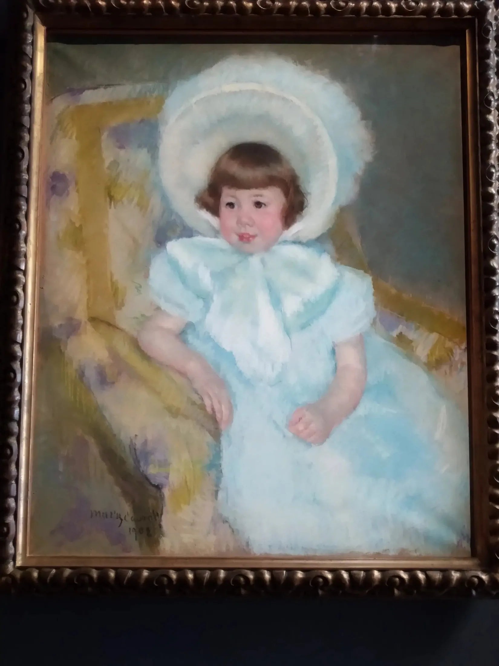 Portrait de Louise-Aurore Villeboeuf enfant - Mary Cassatt image 1 copie peinte à la main à l’huile