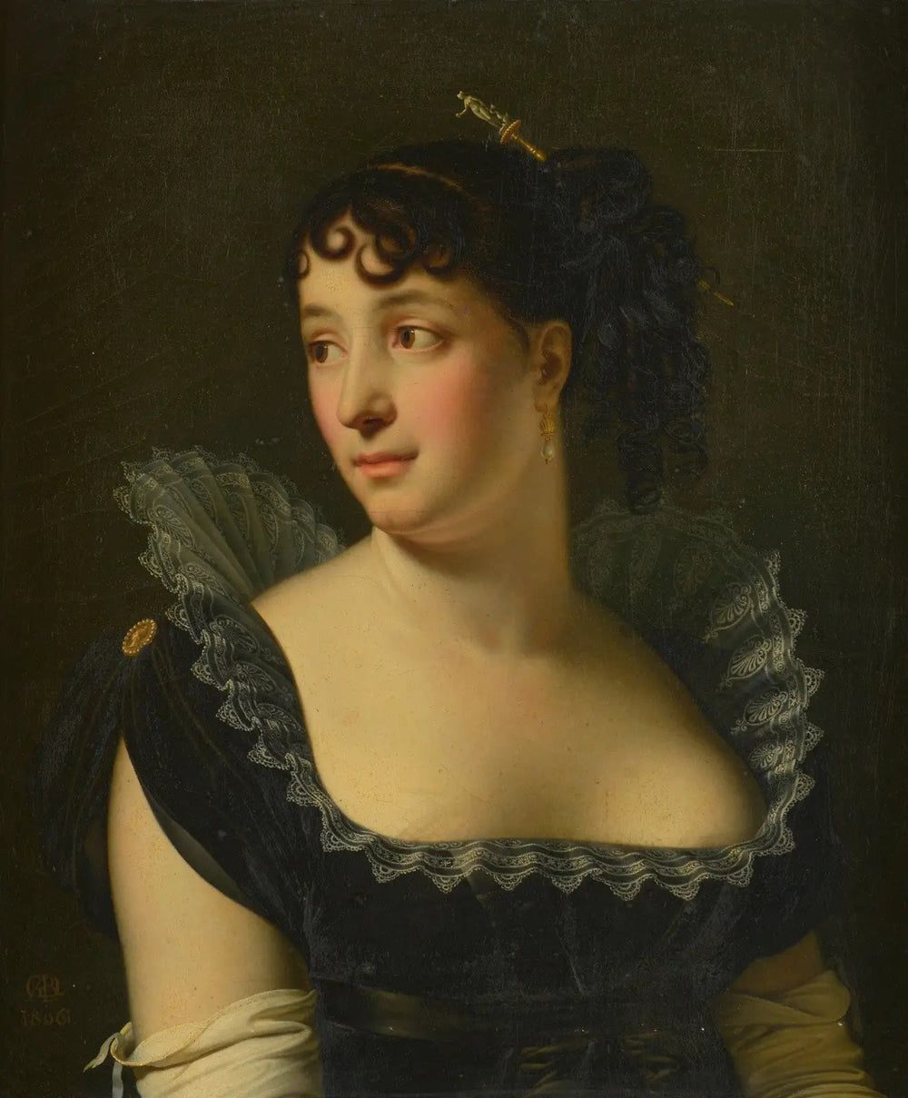 Portrait de Madame Bertin de Veaux en buste - Anne-Louis Girodet image 1 reproduction d’œuvre d’art à l’huile