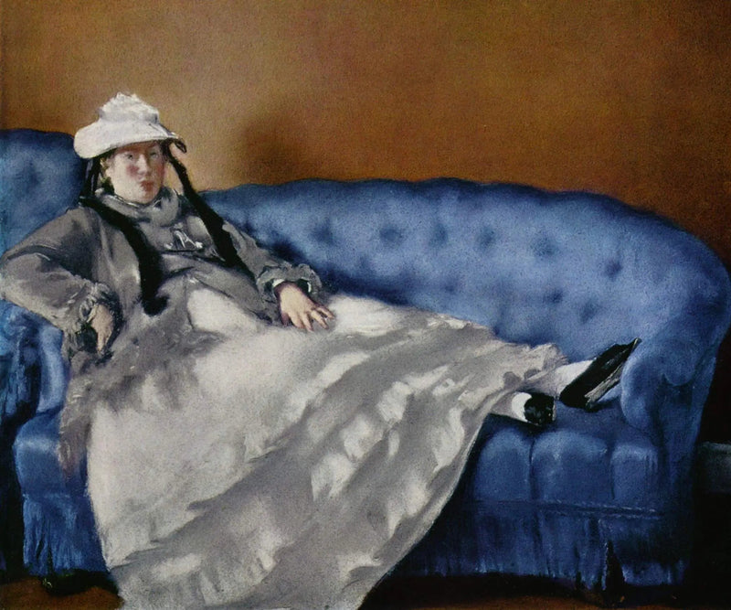Porträt von Madame Edouard Manet auf einer blauen Couch - Édouard Manet