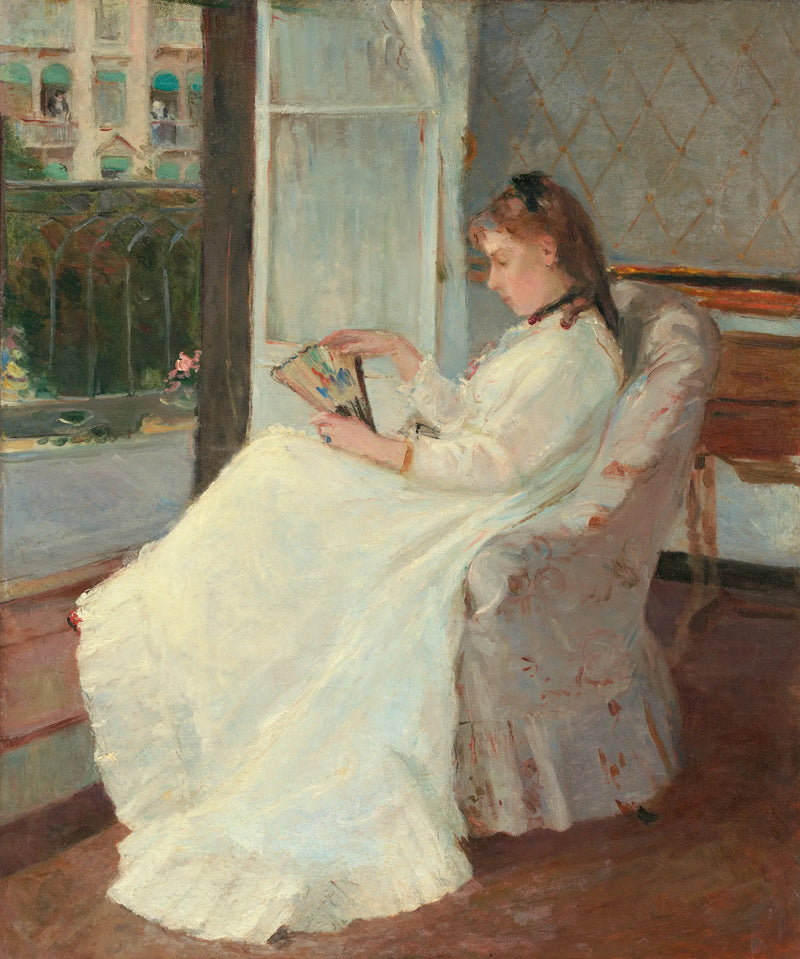 Porträt von Madame Pontillon auch bekannt als Junge Frau am Fenster - Berthe Morisot