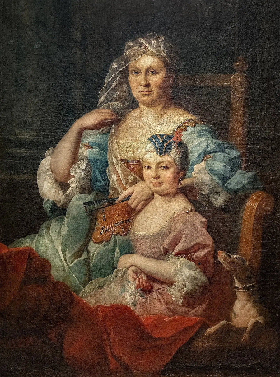 Porträt von Madame Poulhariez und ihrer Tochter Anne - Pierre Subleyras