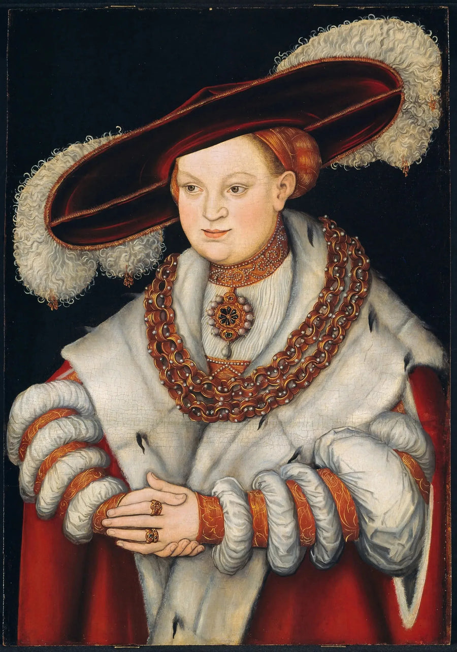 Porträt von Madeleine de Saxe, erster Ehefrau des Kurfürsten Joachim II von Brandenburg - Lucas Cranach der Ältere