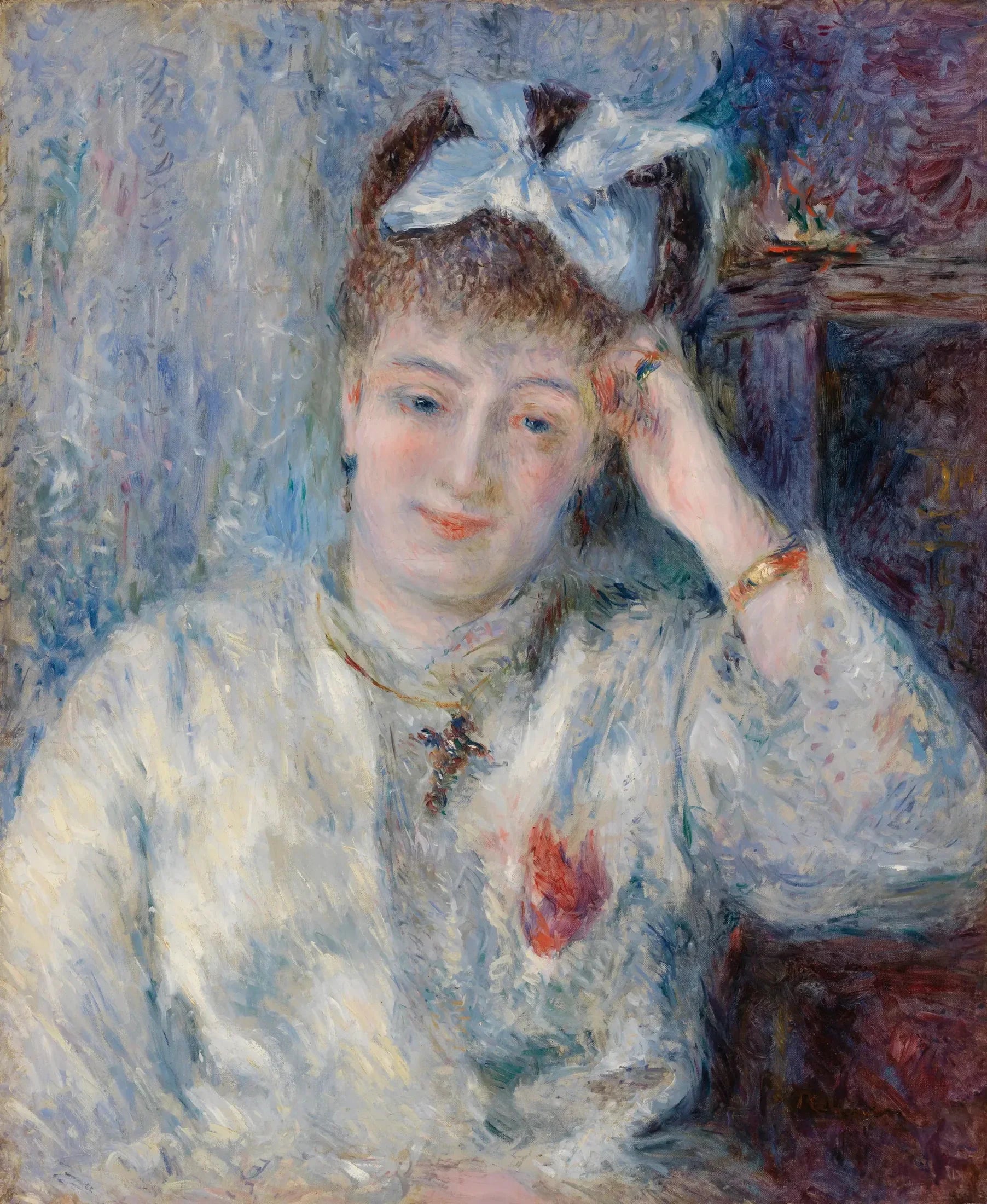 Portrait de Mademoiselle Marie Murer (Portrait de Mademoiselle Marie Murer) - Pierre-Auguste Renoir image 1 reproduction artisanale de tableau