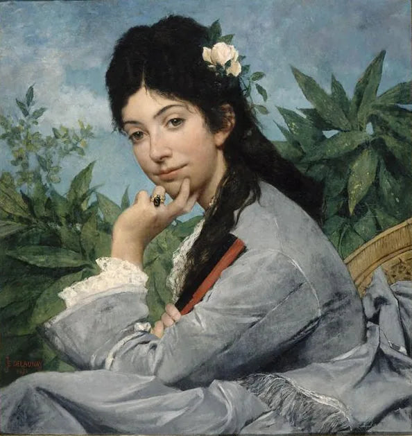 Portrait de Mademoiselle Stéphanie Brousset - Jules-Élie Delaunay image 1 reproduction de peinture à l’huile
