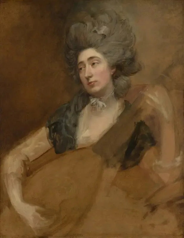 Portrait von Margaret Gainsborough, die ein Theorbe hält - Thomas Gainsborough