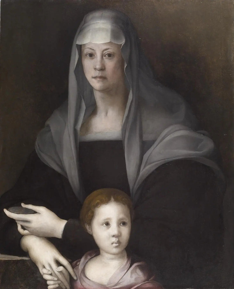 Porträt von Maria Salviati de Médicis mit Giulia de Médicis - Pontormo