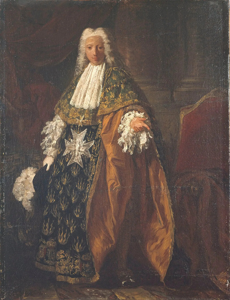 Porträt von Paul-Hippolyte de Beauvillier, Herzog von Saint-Aignan (1684-1776), in der Kleidung eines Ritters des Ordens des Heiligen Geistes - Pierre Subleyras